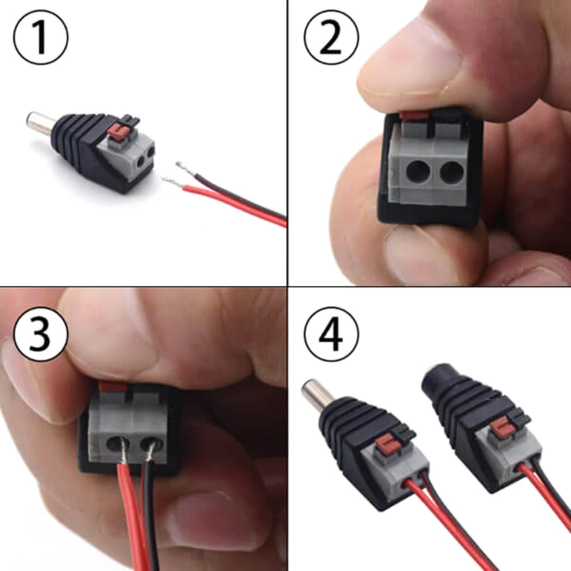 (HMA56)2Pcs Welding Free Clip Spring DC Connector 5.5*2.1MM Male Female Docking Plug DC Connector Adapter For LED Strip No Screw
(HMA56)2Pcs Welding Free Clip Spring DC Connector 5.5*2.1MM Male Female Docking Plug DC Connector Adapter For LED Strip No Screw