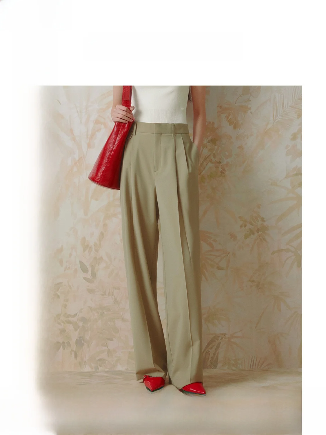 Comfortable Wide Leg Pants Wool Blend Commute Work Trousers Minimalist Style High Waist Zipper Closure Casual Pants
Comfortable Wide Leg Pants Wool Blend Commute Work Trousers Minimalist Style High Waist Zipper Closure Casual Pants