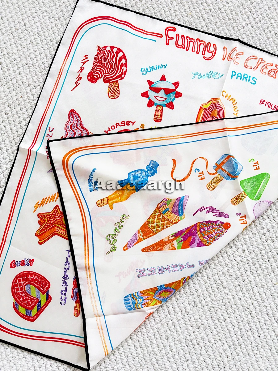 Silk Scarf 70cm Women Hand Rolled Scarfs Shawls Bag Belt Accessories Lady Christmas Gift Double Sided Print Bandana
Silk Scarf 70cm Women Hand Rolled Scarfs Shawls Bag Belt Accessories Lady Christmas Gift Double Sided Print Bandana