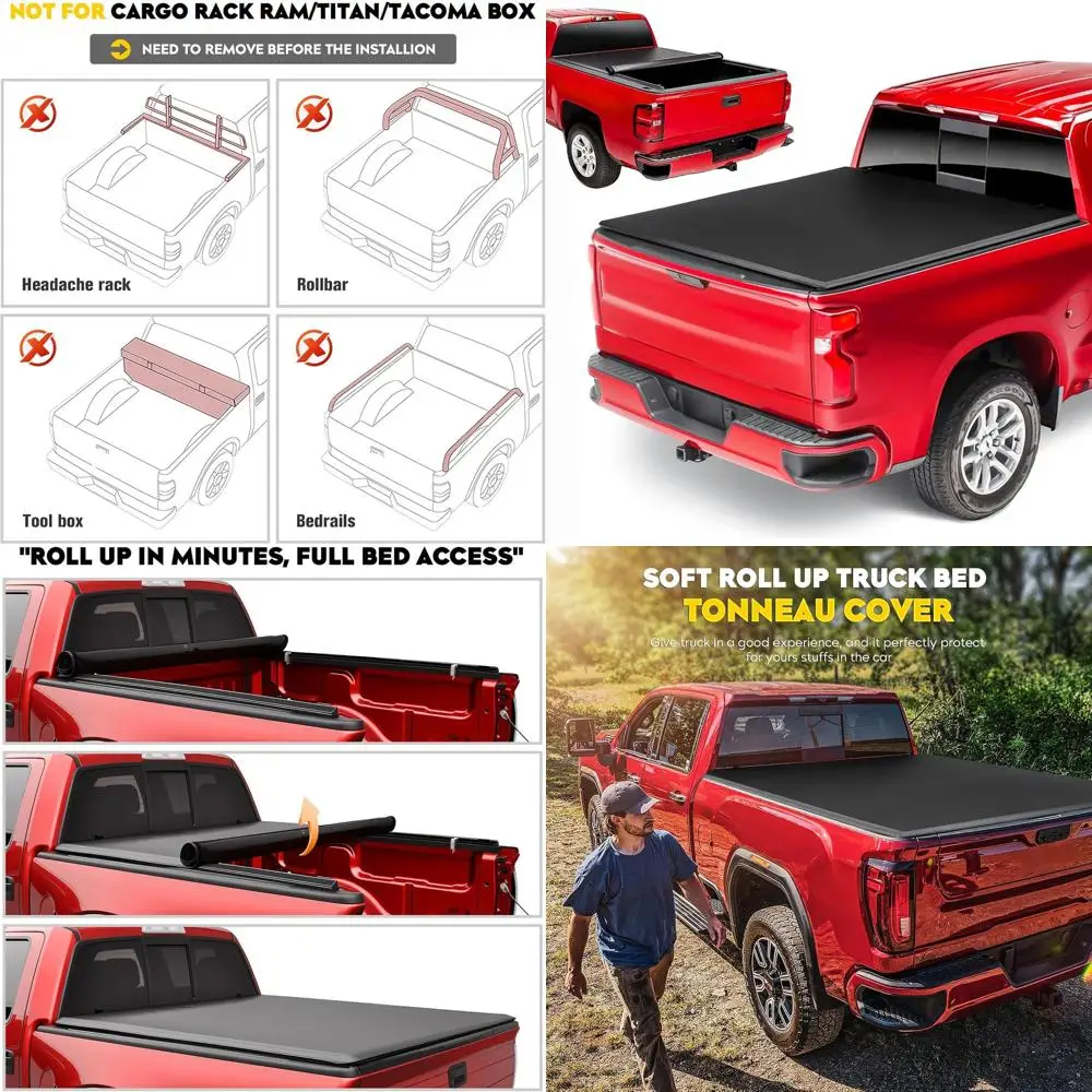 6FT Soft Roll Up Truck Tonneau Bed Cover Fits for Chevrolet S10 /GMC Sonoma 1994-2003, Isuzu Hombre 1996-2000, 6ft /72.1" Truck
6FT Soft Roll Up Truck Tonneau Bed Cover Fits for Chevrolet S10 /GMC Sonoma 1994-2003, Isuzu Hombre 1996-2000, 6ft /72.1" Truck