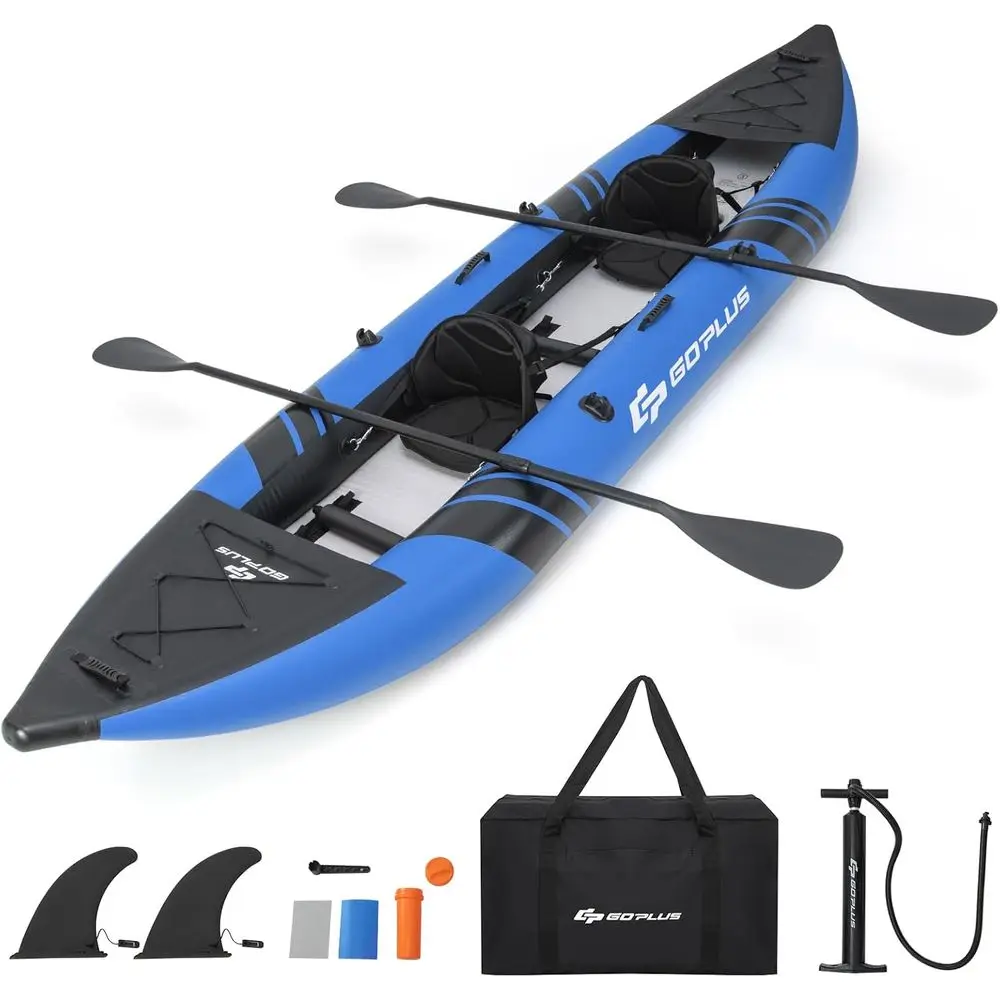 12.5T Dual-Person Inflatable Kayak with 507 lbs Capacity, Aluminum Oars, Padded Seats, Hand Pump, Carry Bag, and Repair Kit
12.5T Dual-Person Inflatable Kayak with 507 lbs Capacity, Aluminum Oars, Padded Seats, Hand Pump, Carry Bag, and Repair Kit