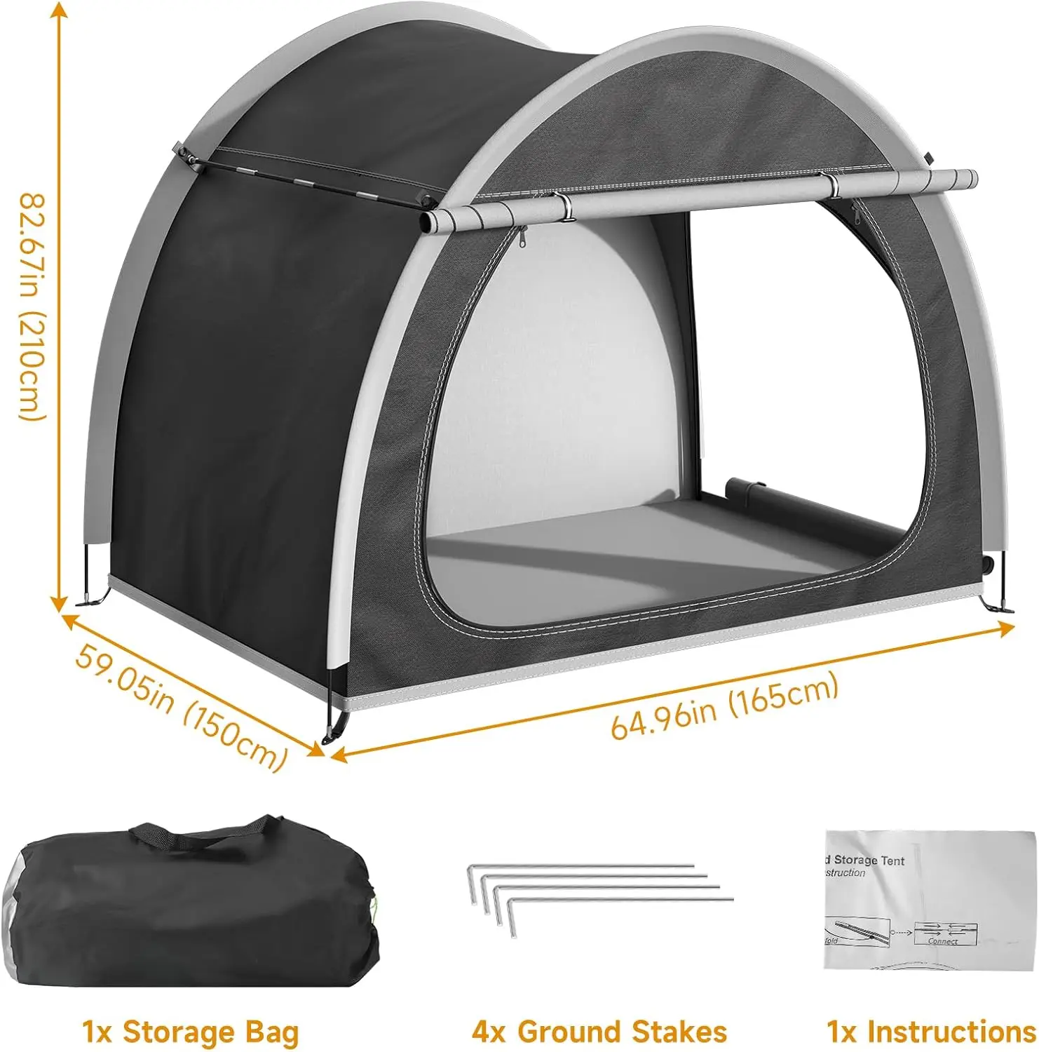 Waterproof Bike Storage Tent for 3-4 Bikes, Portable Protective Cover Bikes, Small Motorcycles and Garden Tools
Waterproof Bike Storage Tent for 3-4 Bikes, Portable Protective Cover Bikes, Small Motorcycles and Garden Tools