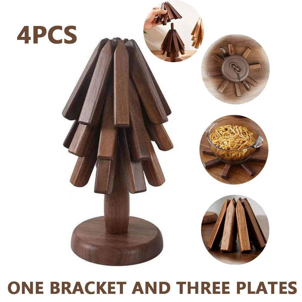 4PCS Wooden Trivets for Hot Dishes Folding Tree Shape Black Walnut Table Mat Holders Heat Insulated Pad Set Coasters for Pots
4PCS Wooden Trivets for Hot Dishes Folding Tree Shape Black Walnut Table Mat Holders Heat Insulated Pad Set Coasters for Pots