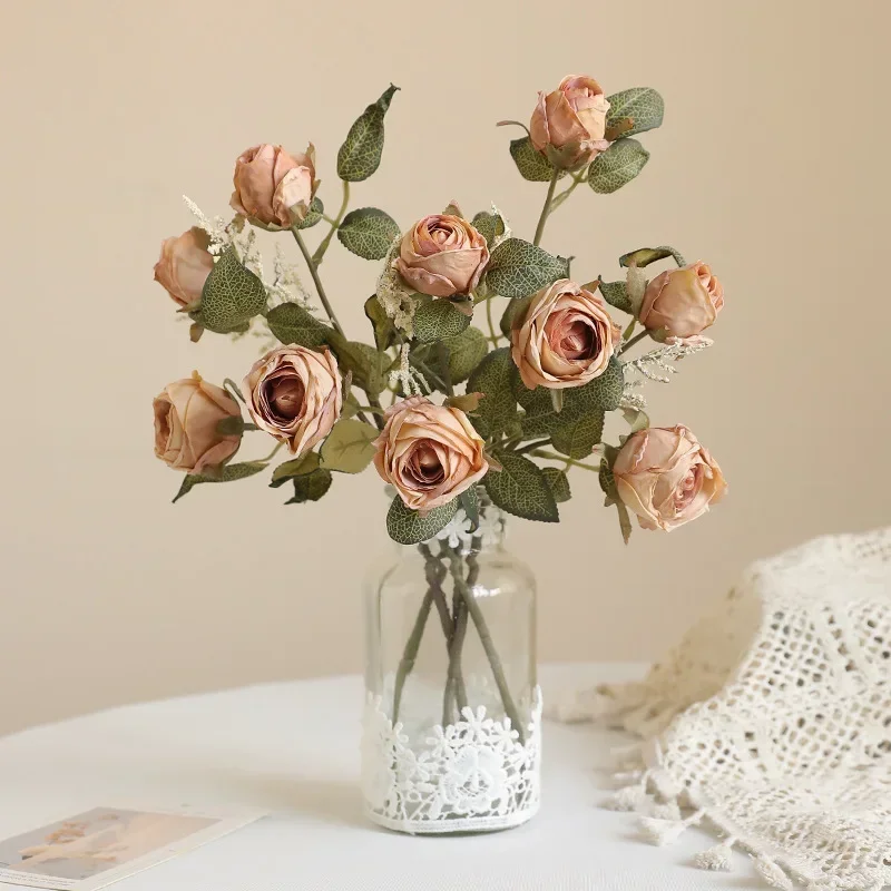 32cm Artificial Burnt Edge Rose in Autumn Colors for Vintage Wedding Model Room Decoration Photography Prop Knitted flowers
32cm Artificial Burnt Edge Rose in Autumn Colors for Vintage Wedding Model Room Decoration Photography Prop Knitted flowers