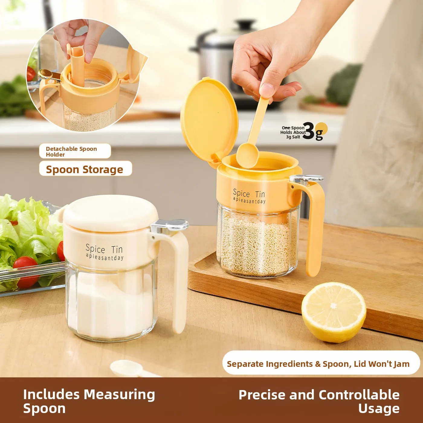 Home Use Sealed Seasoning Bottle Salt Pot Oil Jar Storage Container Spoon Warehouse Separation Inverse Seasoning Jar Spice Bo...
Home Use Sealed Seasoning Bottle Salt Pot Oil Jar Storage Container Spoon Warehouse Separation Inverse Seasoning Jar Spice Bo...
