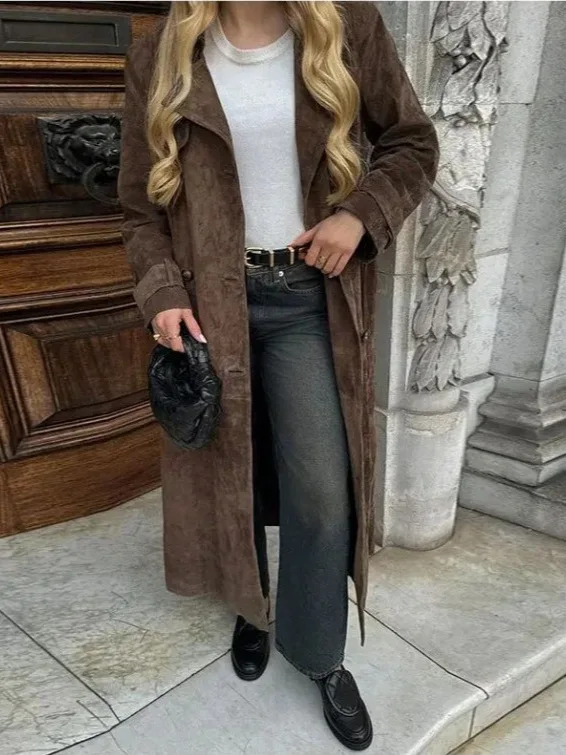 Paris Vintage Long Double-Breasted Windbreaker Versatile Women's Faion Street Sle Slim Fit Other Fabric Long Sve Suit
Paris Vintage Long Double-Breasted Windbreaker Versatile Women's Faion Street Sle Slim Fit Other Fabric Long Sve Suit