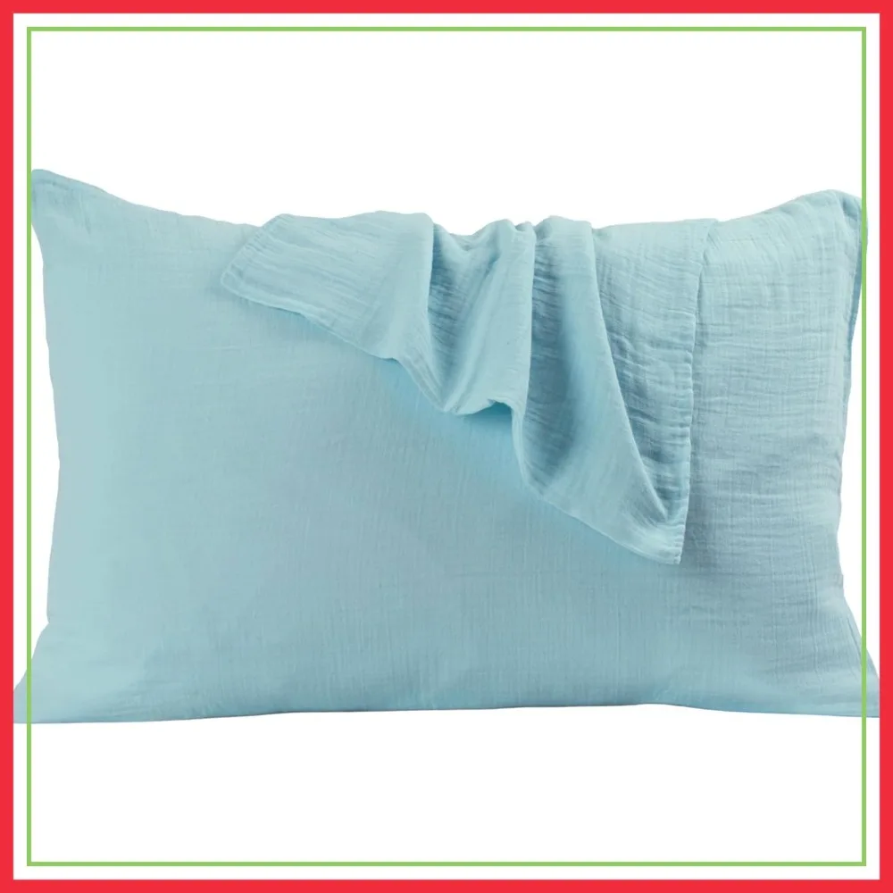 100% Turkish Cotton Muslin Pillowcase Set of 2 (20x27 in) - Moisture-Managing, Airy, Soft, 2-Layer Gauze Pillow Covers
100% Turkish Cotton Muslin Pillowcase Set of 2 (20x27 in) - Moisture-Managing, Airy, Soft, 2-Layer Gauze Pillow Covers