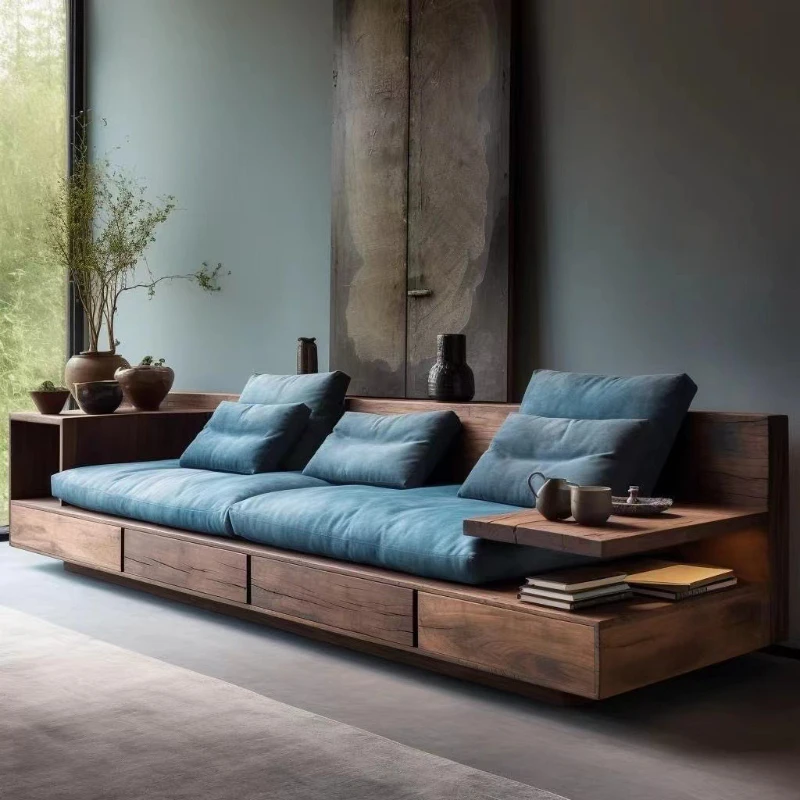 Wabi Sabi Wind Home Furnishing Large Straight Row Sofa Chair New Chinese Solid Wood Small Unit Solid Wood Sofa Bed 
Wabi Sabi Wind Home Furnishing Large Straight Row Sofa Chair New Chinese Solid Wood Small Unit Solid Wood Sofa Bed