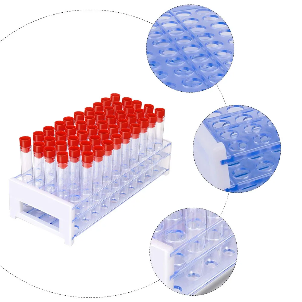 51 Pcs Plastic Test Tube Rack Science Experiment Tubes with Lid Bracket Chemistry Equipment 
51 Pcs Plastic Test Tube Rack Science Experiment Tubes with Lid Bracket Chemistry Equipment