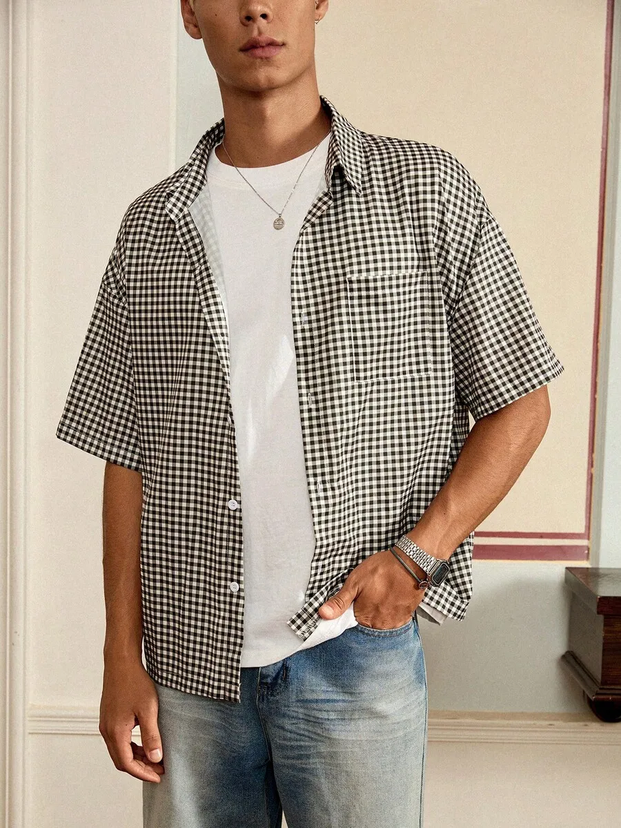 Mens Casual Plaid Short Sleeve Shirt Summer
Mens Casual Plaid Short Sleeve Shirt Summer