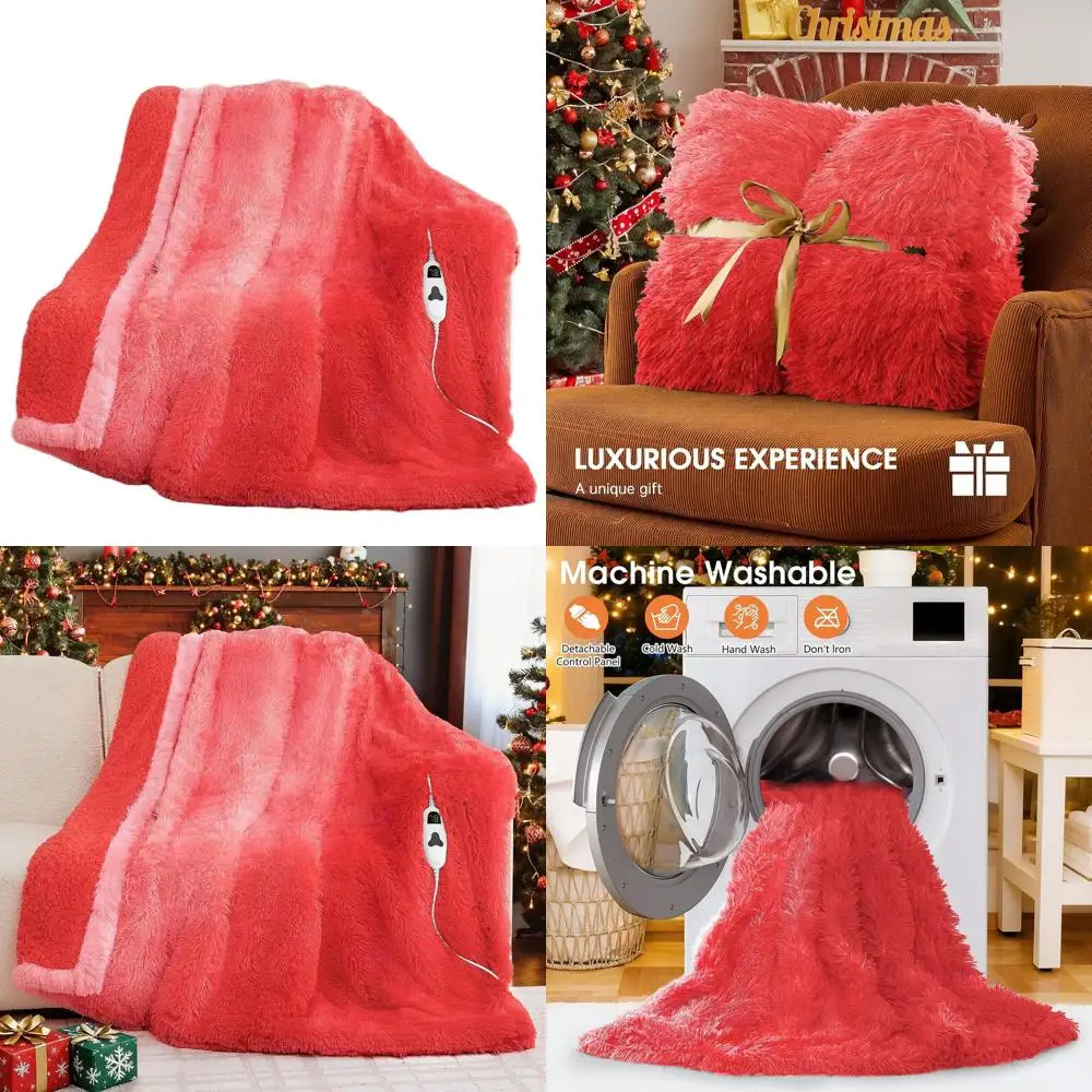Faux Fur Electric Blanket Throw with 10 Heat and 5 Time Settings - Soft Sherpa, Fast Heating, 50x60, Ruby Wine
Faux Fur Electric Blanket Throw with 10 Heat and 5 Time Settings - Soft Sherpa, Fast Heating, 50x60, Ruby Wine