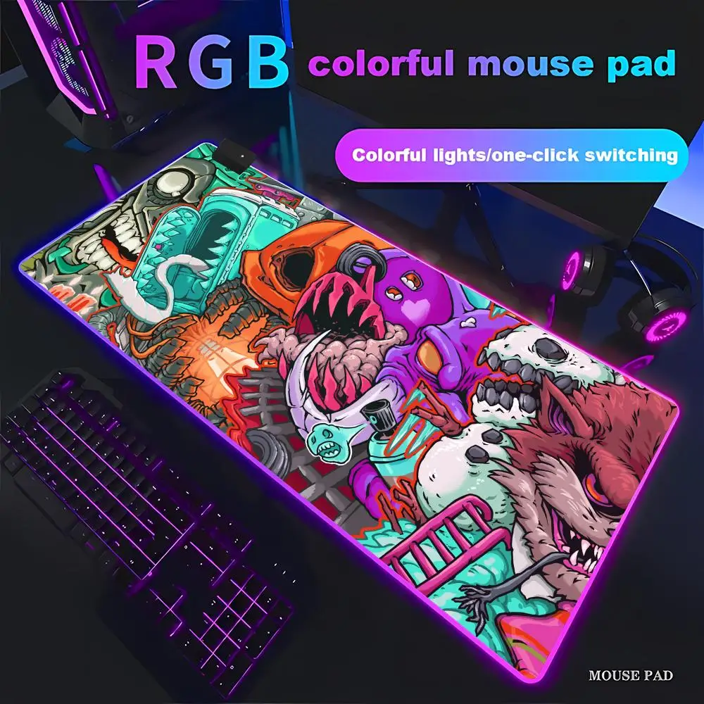 HYBXAXC Vintage Monster Graffiti Mouse Pad RGB Gaming Mouse Pad HD Gamer Large LED Light XXL PC Computer Non-slip
HYBXAXC Vintage Monster Graffiti Mouse Pad RGB Gaming Mouse Pad HD Gamer Large LED Light XXL PC Computer Non-slip