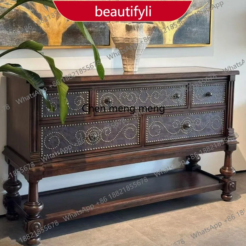 02 American solid wood decorative cabinet wall porch cabinet living room dining side locker
02 American solid wood decorative cabinet wall porch cabinet living room dining side locker