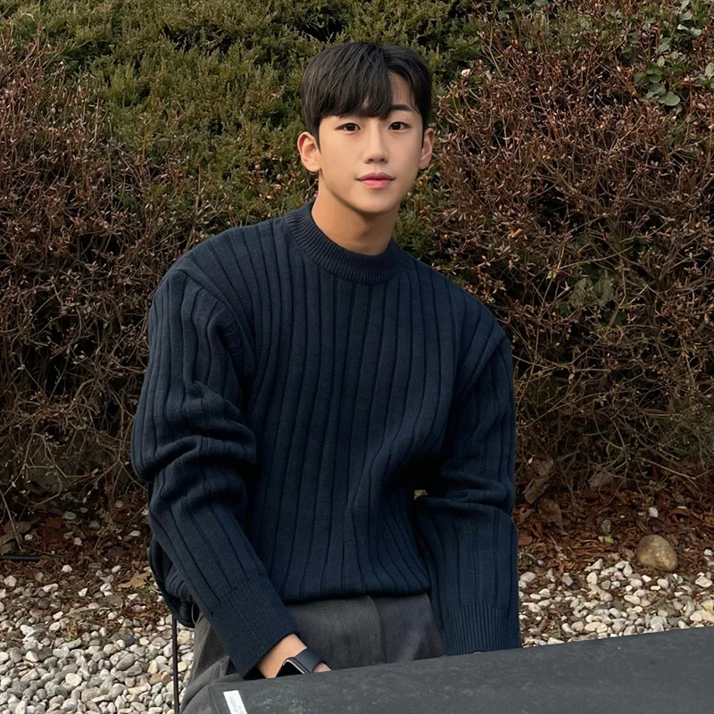 Мужской вязаный свитер в полоску с круглым вырезом, повседневный, свободного кроя, осенне-зимний, новый, однотонный, в стиле кэжуал, премиум-класса
Мужской вязаный свитер в полоску с круглым вырезом, повседневный, свободного кроя, осенне-зимний, новый, однотонный, в стиле кэжуал, премиум-класса