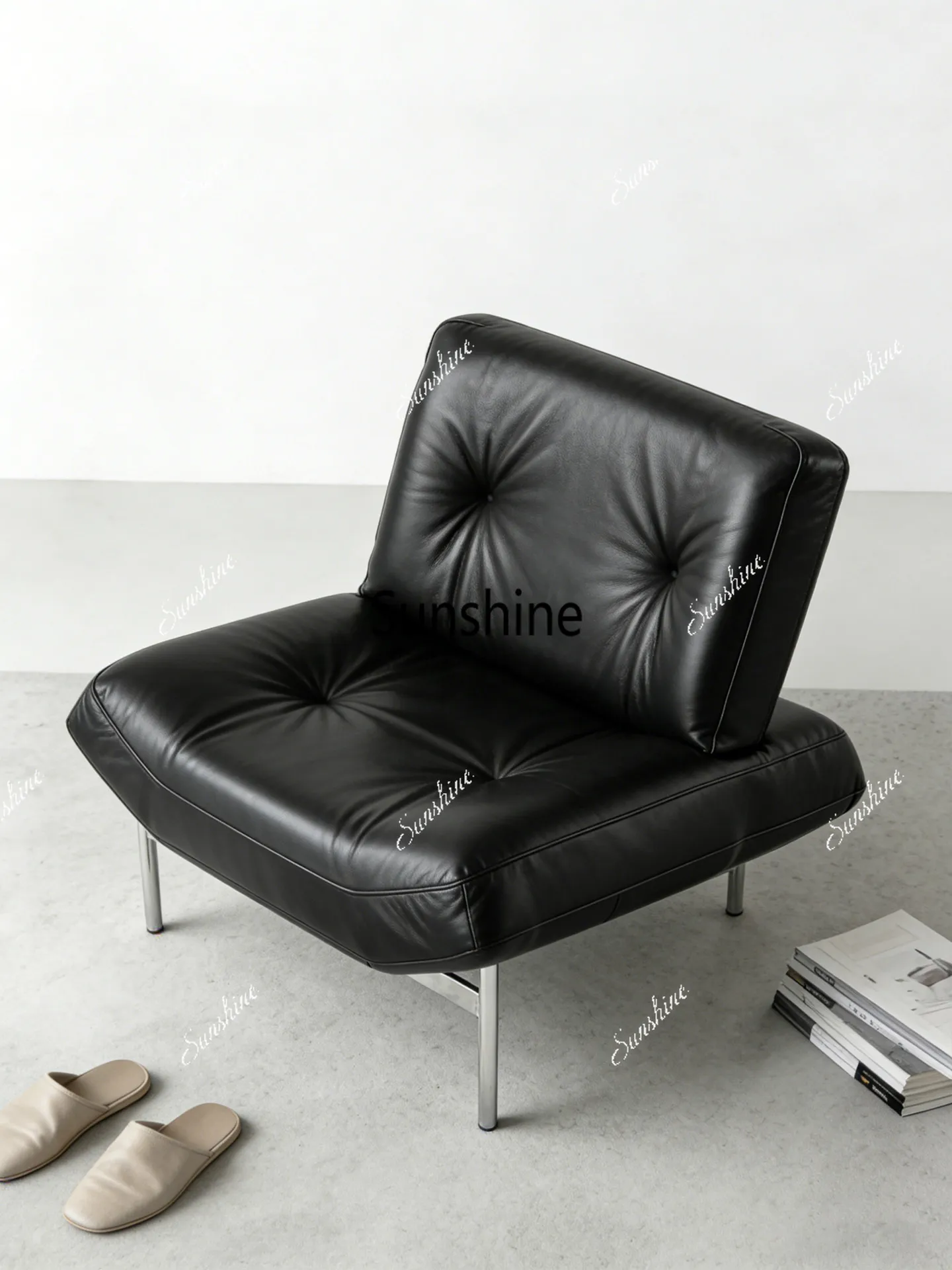 Italian minimalist leather single sofa living room stainless steel leisure chair
Italian minimalist leather single sofa living room stainless steel leisure chair