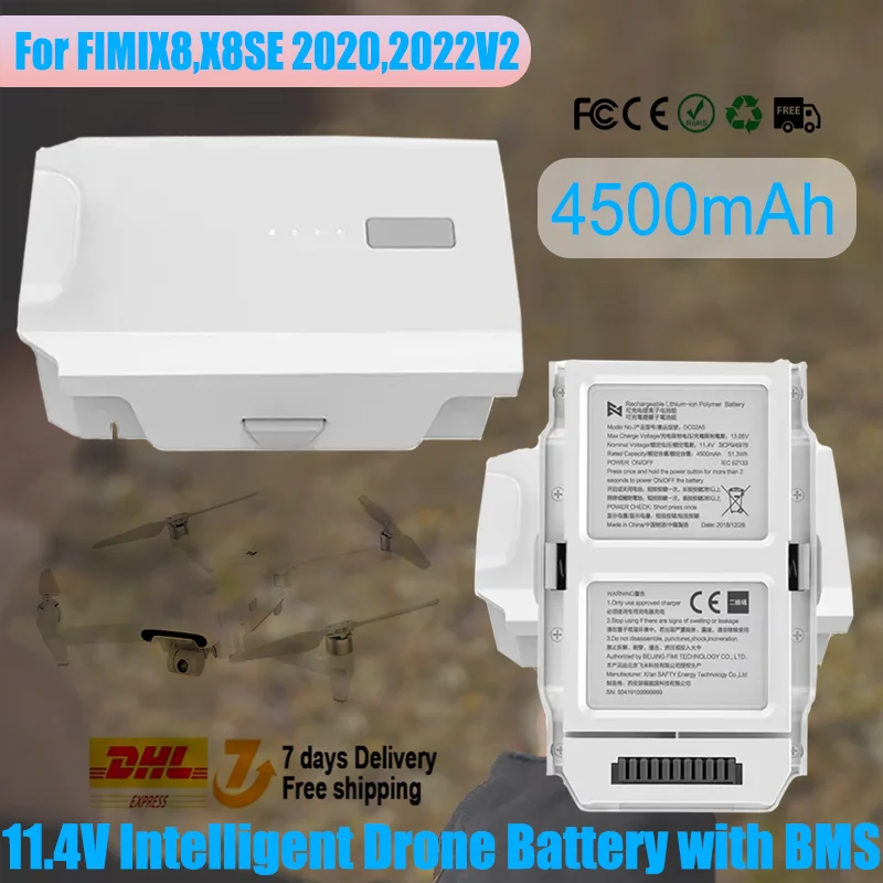 Интеллектуальная батарея для дрона 11.4V 4500mAh с технологией BMS для FIMI X8 SE 2020 2022 V2 с мгновенной защитой | Быстрая зарядка DC02A5
Интеллектуальная батарея для дрона 11.4V 4500mAh с технологией BMS для FIMI X8 SE 2020 2022 V2 с мгновенной защитой | Быстрая зарядка DC02A5
