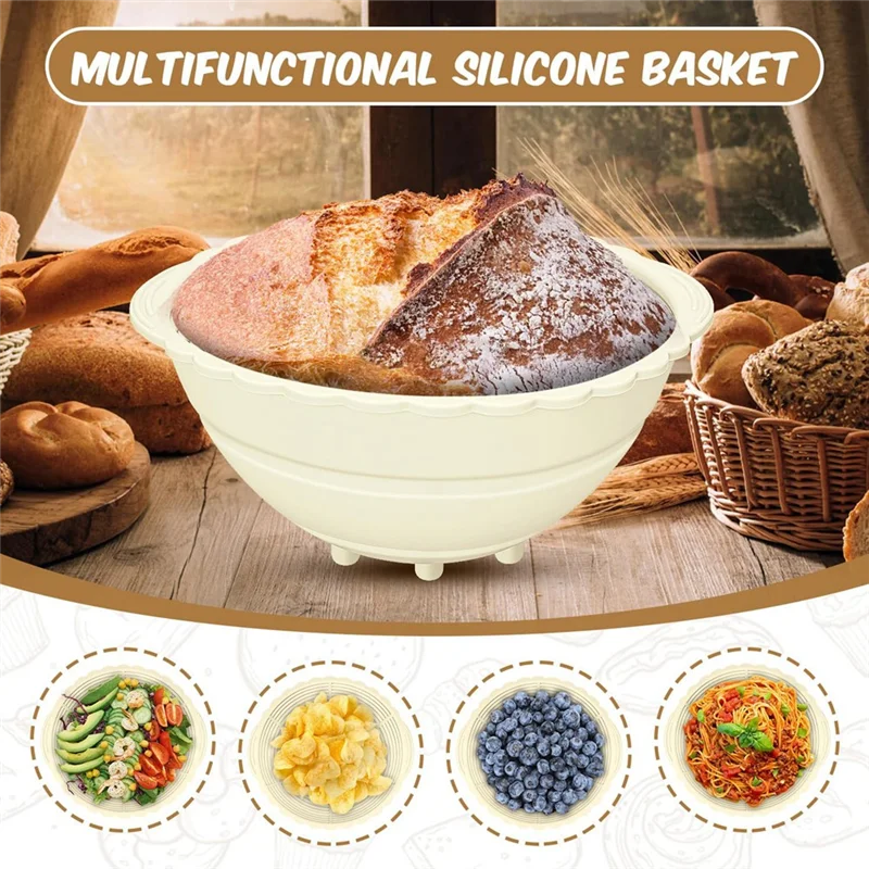 ABYS-2Pack Banneton Bread Proofing Basket,Silicone Sourdough Bread Baking Basket,9 Inch Proofing Bowl Supplies Set Tool, Durable
ABYS-2Pack Banneton Bread Proofing Basket,Silicone Sourdough Bread Baking Basket,9 Inch Proofing Bowl Supplies Set Tool, Durable