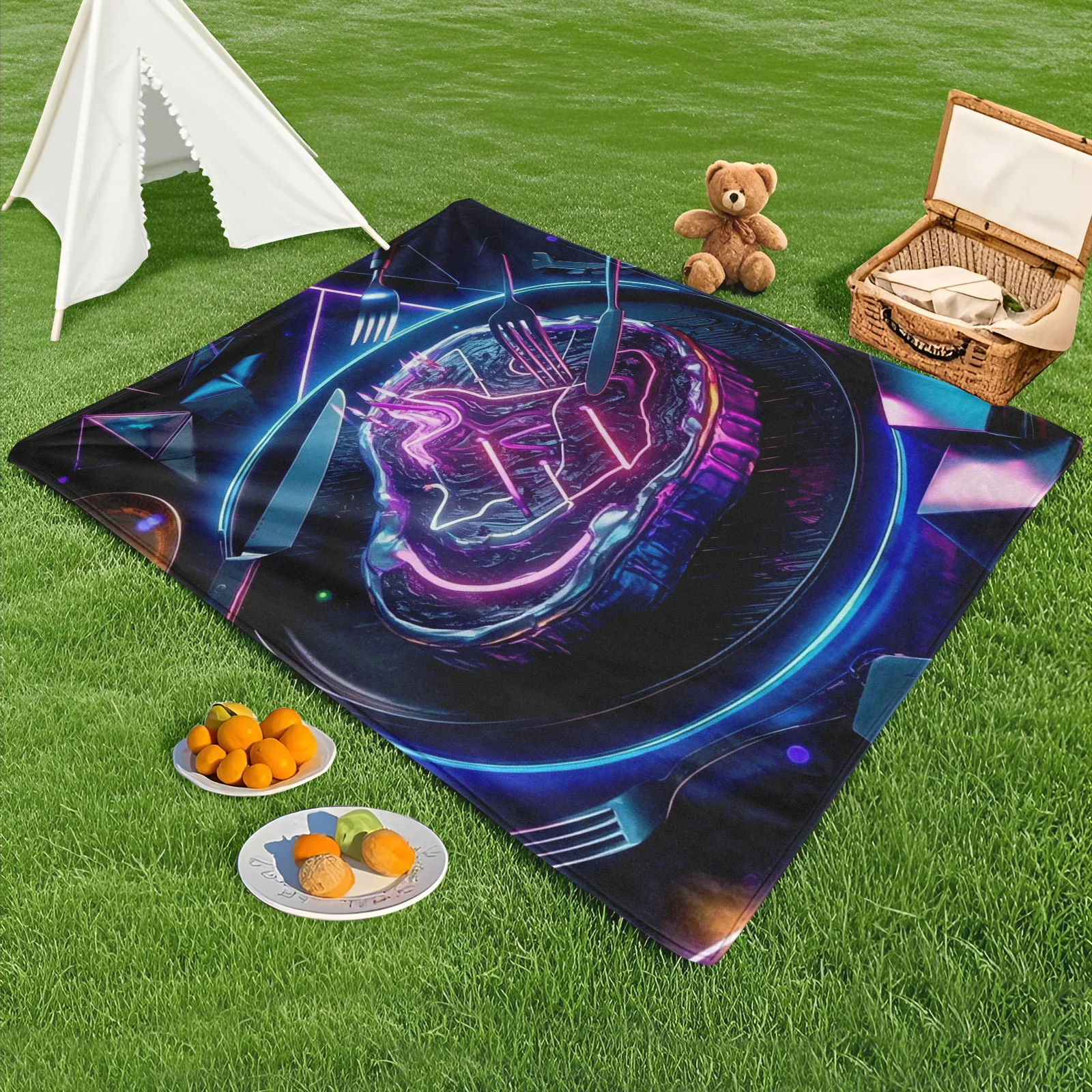 Neon Circuit Steak Tech Inspired Metallic Outdoor Blanket For Modern Picnics Camping And Futuristic Adventures
Neon Circuit Steak Tech Inspired Metallic Outdoor Blanket For Modern Picnics Camping And Futuristic Adventures