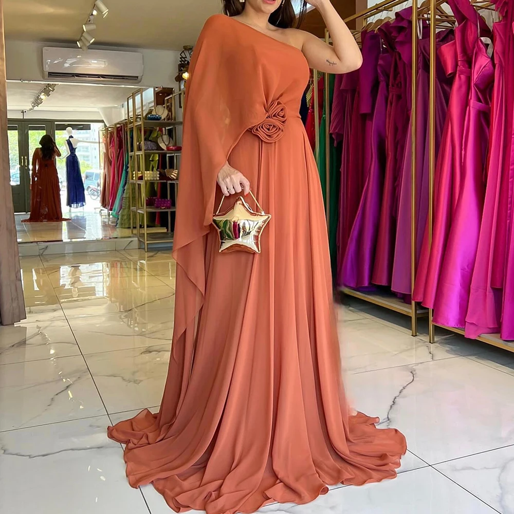 Classic and Temperament A-Line One Shoulder Evening Dress Organza Half Sleeves 3D Celebrity Gowns Flowers Sweep Train
Classic and Temperament A-Line One Shoulder Evening Dress Organza Half Sleeves 3D Celebrity Gowns Flowers Sweep Train