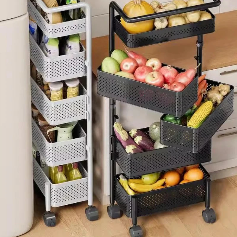 Вращающаяся узкая кухонная тележка, многослойная стойка для хранения с колесами, мобильная подставка для закусок и продуктов — регулируемая по высоте
Вращающаяся узкая кухонная тележка, многослойная стойка для хранения с колесами, мобильная подставка для закусок и продуктов — регулируемая по высоте