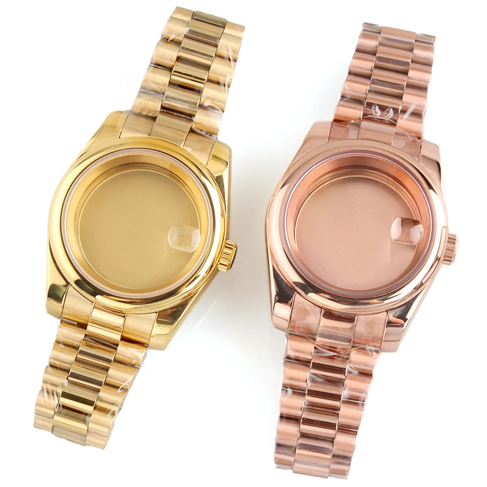 Rose Gold/Gold 36mm 39mm Case Fit Datejust Sapphire Glass Waterproof Case Bracelet For NH35 NH36 Movement Presidential Bracelet
Rose Gold/Gold 36mm 39mm Case Fit Datejust Sapphire Glass Waterproof Case Bracelet For NH35 NH36 Movement Presidential Bracelet