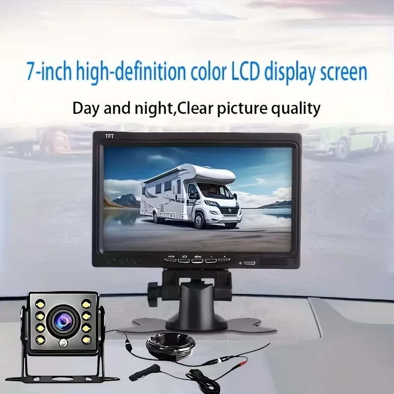 7-Inch HD Backup Camera System Compatible for Trucks, Vans, Trailers, RVs & Heavy - Rear View Camera with Color Night Vision
7-Inch HD Backup Camera System Compatible for Trucks, Vans, Trailers, RVs & Heavy - Rear View Camera with Color Night Vision