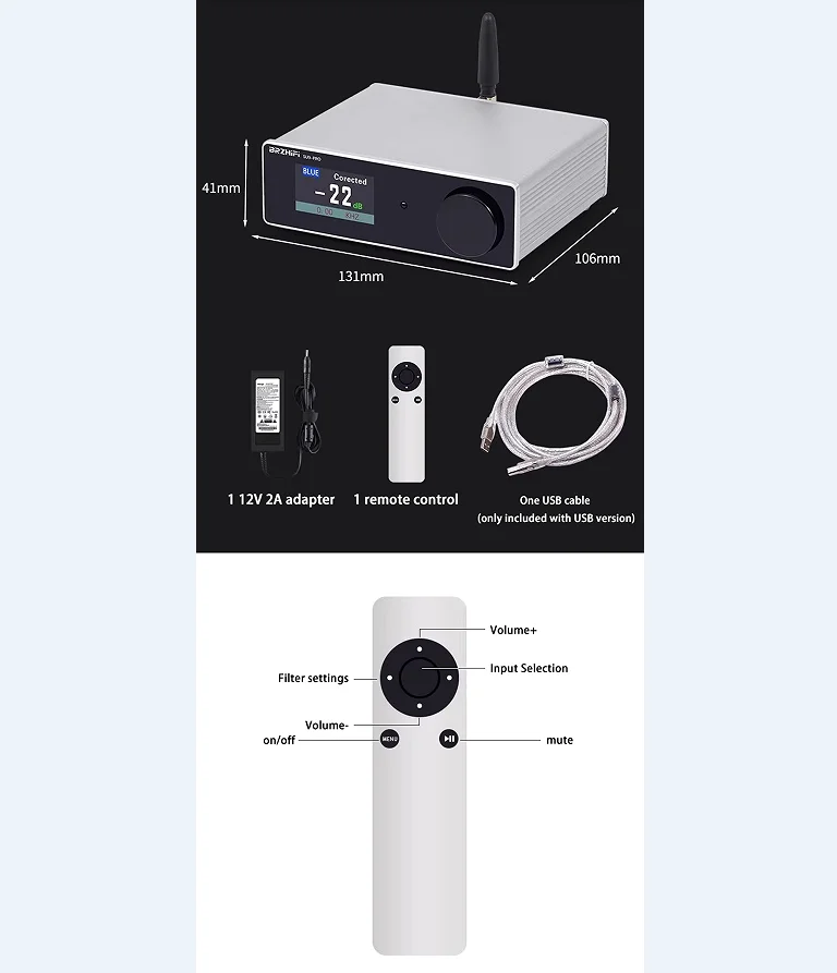 BRZHIFI SU9PRO BT 5.4 USB HIFI декодер автомобильный домашний ЦАП двухъядерный ES9038 
BRZHIFI SU9PRO BT 5.4 USB HIFI декодер автомобильный домашний ЦАП двухъядерный ES9038