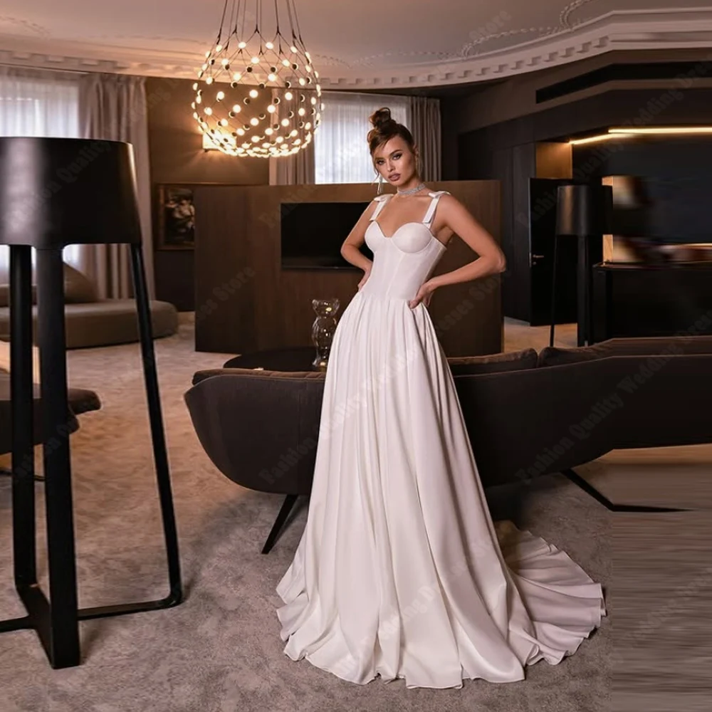 2025 Sweetheart Collar Women Wedding Dresses Sexy Sleeveless A-Line Bridal Gowns Mopping Length Ball Vestido De Noche Customized
2025 Sweetheart Collar Women Wedding Dresses Sexy Sleeveless A-Line Bridal Gowns Mopping Length Ball Vestido De Noche Customized