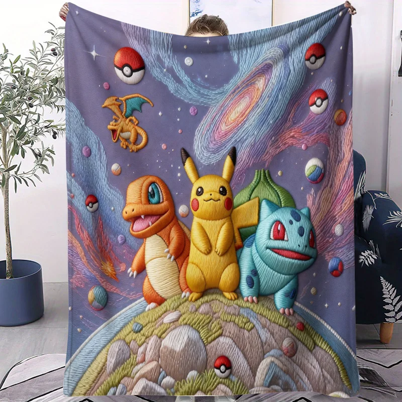 Cute Pikachu PokéMon Embroidery Flannel Blanket Soft Warm Plush Throw Sofa Bed Cover Nap Shawl Travel Camping Anime Fans Gift
Cute Pikachu PokéMon Embroidery Flannel Blanket Soft Warm Plush Throw Sofa Bed Cover Nap Shawl Travel Camping Anime Fans Gift