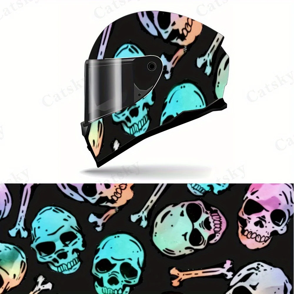 Colorful Skull Helmet Sticker - Durable PVC Motorcycle Racing Graphic Sticker, Trendy Skull Element, A Great Gift for Cycling Hi
Colorful Skull Helmet Sticker - Durable PVC Motorcycle Racing Graphic Sticker, Trendy Skull Element, A Great Gift for Cycling Hi