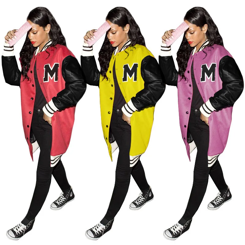 2023 Fall Winter Baseball Uniform Casual Letter Print Hip Hop Outwear Single Breasted Baseball Jacket Coat Stitching Long Coat
2023 Fall Winter Baseball Uniform Casual Letter Print Hip Hop Outwear Single Breasted Baseball Jacket Coat Stitching Long Coat