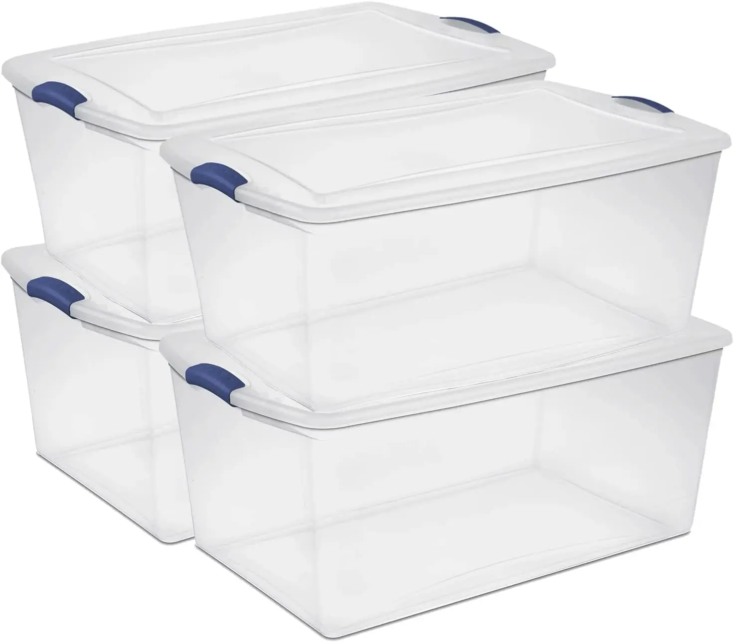 4 Pack Latch Box Plastic 105 Qt, Clear Plastic Bins with Lid, White & Blue Tsa lock for luggage Bloqueo puerta habitacion Lock
4 Pack Latch Box Plastic 105 Qt, Clear Plastic Bins with Lid, White & Blue Tsa lock for luggage Bloqueo puerta habitacion Lock