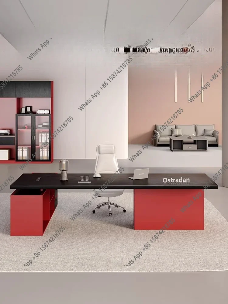 N62 Creative solid wood desk with side cabinet high-end president big class desk manager office boss desk
N62 Creative solid wood desk with side cabinet high-end president big class desk manager office boss desk