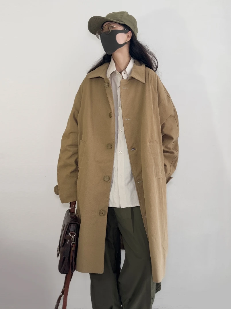 Классическая рабочая одежда в стиле ретро Briti Sle, длинный воротник све, застежка на одной пуговице, чистый цвет, средней длины ex Jaet
Классическая рабочая одежда в стиле ретро Briti Sle, длинный воротник све, застежка на одной пуговице, чистый цвет, средней длины ex Jaet