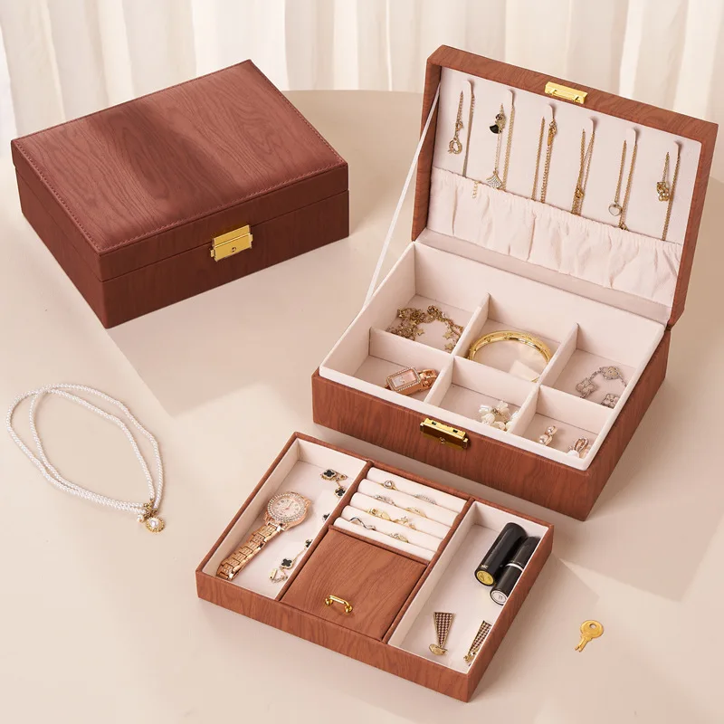 Органайзер для ювелирных изделий из древесины в винтажном стиле — двухъярусная коробка большой емкости для ожерелья и колец
Органайзер для ювелирных изделий из древесины в винтажном стиле — двухъярусная коробка большой емкости для ожерелья и колец