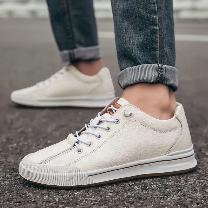 Genuine Leather Board Shoes Mens lace up Spring Autumn Casual Leather Office Shoes Comfy Outdoor Designer Thick Bottom Shoes men
Genuine Leather Board Shoes Mens lace up Spring Autumn Casual Leather Office Shoes Comfy Outdoor Designer Thick Bottom Shoes men