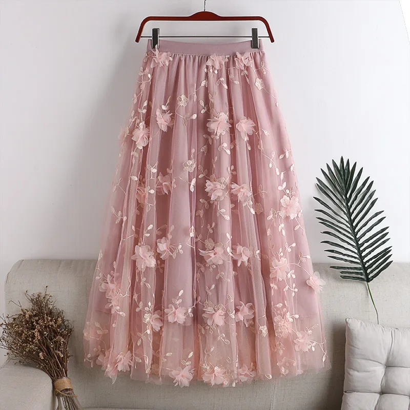 2024 Autumn Winter New High Waist Slim Mesh Large Swing A Line Skirt Embroidery Flower Mid Length Half H999
2024 Autumn Winter New High Waist Slim Mesh Large Swing A Line Skirt Embroidery Flower Mid Length Half H999