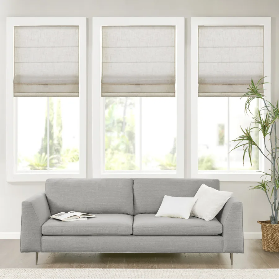 Light Filtering Cordless Roman Shade for Living Room, Natural Linen Fabric, Beige Color, Easy Clean Child-Safe Design
Light Filtering Cordless Roman Shade for Living Room, Natural Linen Fabric, Beige Color, Easy Clean Child-Safe Design