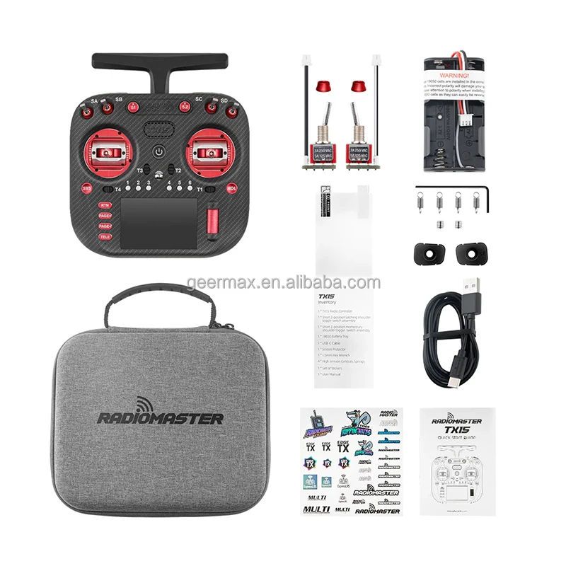 FPV Remote Controller For RadioMaster TX15 Max Radio Control (ELRS / M2) Built-in ELRS 4GB 2dB Antenna 3.5" IPS Parts
FPV Remote Controller For RadioMaster TX15 Max Radio Control (ELRS / M2) Built-in ELRS 4GB 2dB Antenna 3.5" IPS Parts