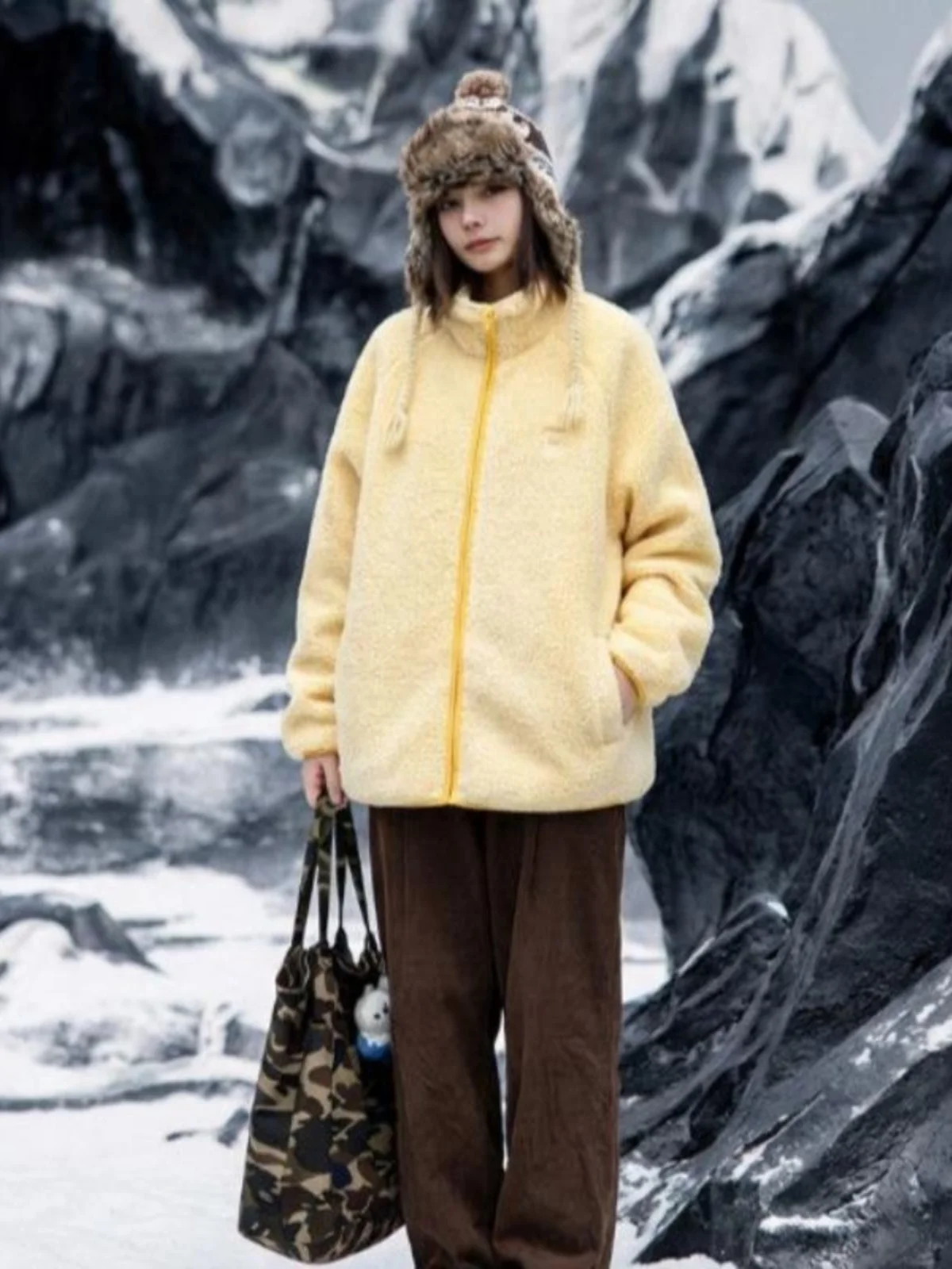 Warm Fce Lined Stand Collar Zipper Jaet Casual Versatile Loose Fit Outerwear for Couples in Winter Thermal Protection
Warm Fce Lined Stand Collar Zipper Jaet Casual Versatile Loose Fit Outerwear for Couples in Winter Thermal Protection