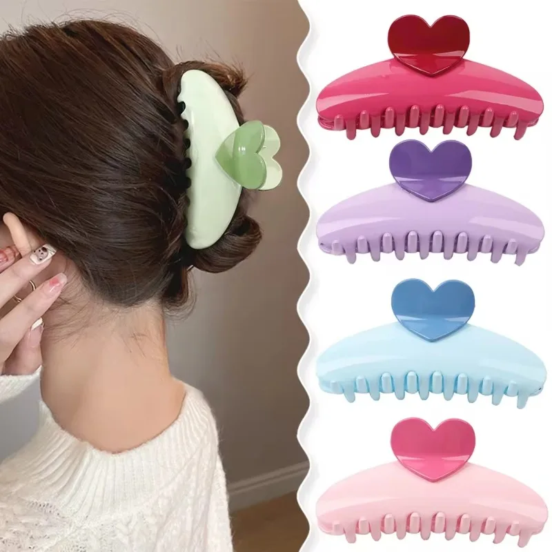 New Candy Color Love Heart 5.11" Big Size Hair Claw Clips for Women Girls Elegant Geometric Plastic Spring Summer Headwear Gift
New Candy Color Love Heart 5.11" Big Size Hair Claw Clips for Women Girls Elegant Geometric Plastic Spring Summer Headwear Gift