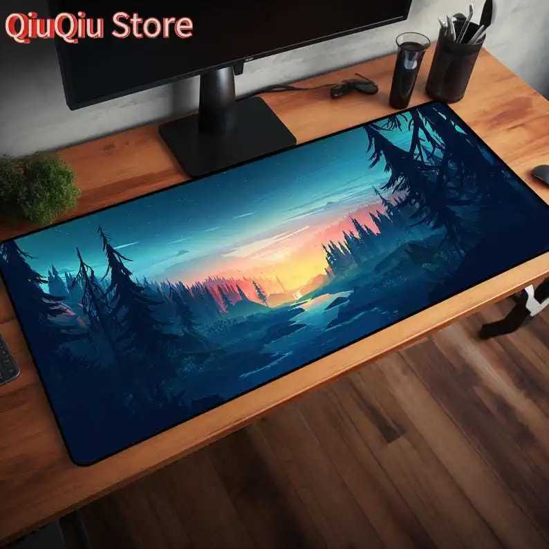 Sunset Forest River Desk Mat: Large Gaming Mousepad
Sunset Forest River Desk Mat: Large Gaming Mousepad