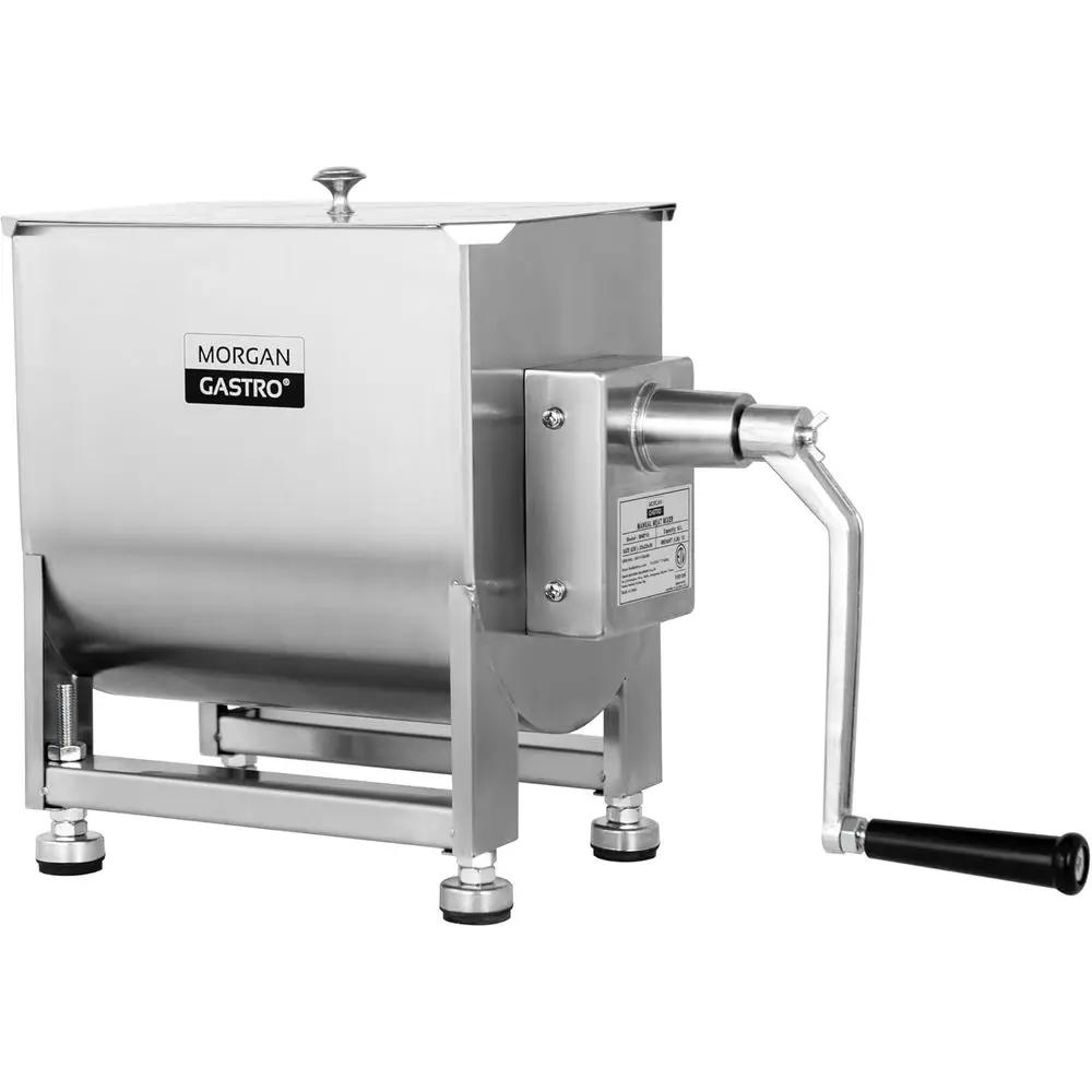 Commercial Manual Meat Mixer with Gear Box, 18-lb/10L StainlSteel Sausage & Burger Mixer, High-Torque Hand Crank or Ground Meat
Commercial Manual Meat Mixer with Gear Box, 18-lb/10L StainlSteel Sausage & Burger Mixer, High-Torque Hand Crank or Ground Meat