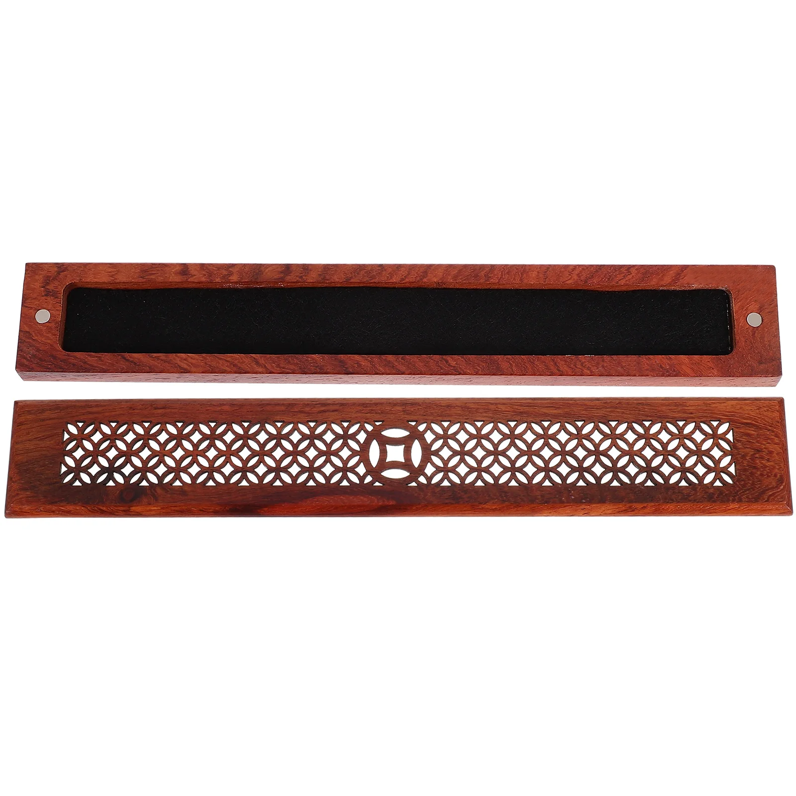 Handcrafted Wood Incense Holder Box with Hollow Pattern Burner for Home Decoration Retro Style Aroma Stick Storage Solution
Handcrafted Wood Incense Holder Box with Hollow Pattern Burner for Home Decoration Retro Style Aroma Stick Storage Solution