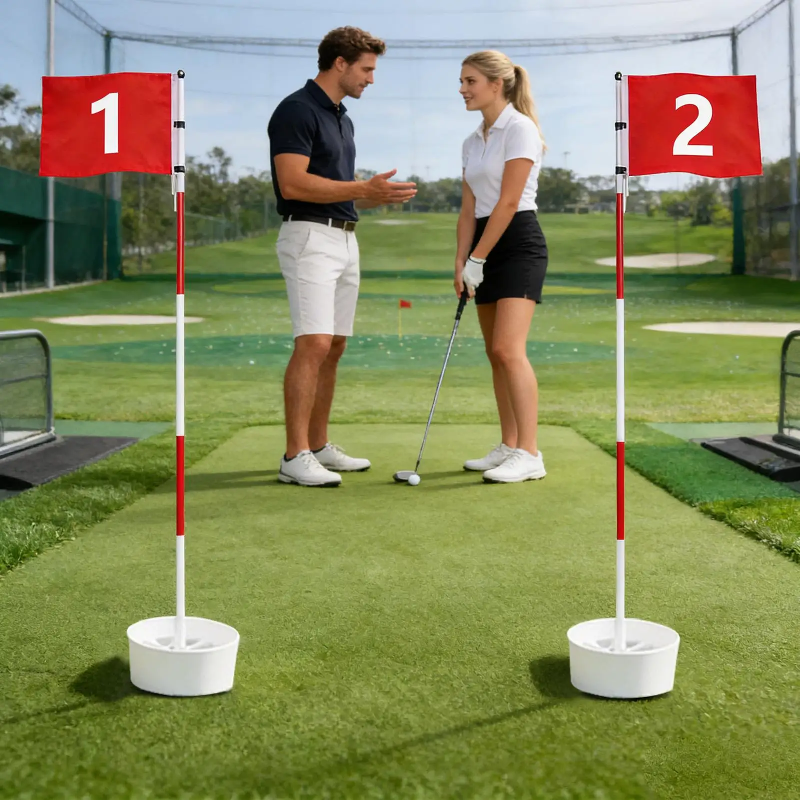 5-Section Weatherproof Putting Green Flagstick with Hole Cup Multi-Purpose Golf Practice Flag for Driving Range & Country Club
5-Section Weatherproof Putting Green Flagstick with Hole Cup Multi-Purpose Golf Practice Flag for Driving Range & Country Club