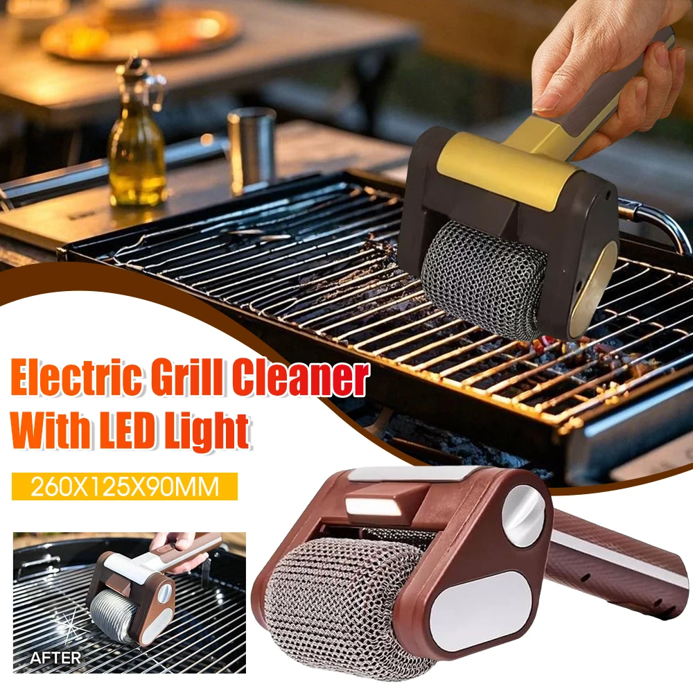 Electric Grill Cleaner Stainless Steel Grill Roller With LED Light Cordless Cleaner Brush Barbecue Cleaner Tools BBQ Accessoires
Electric Grill Cleaner Stainless Steel Grill Roller With LED Light Cordless Cleaner Brush Barbecue Cleaner Tools BBQ Accessoires