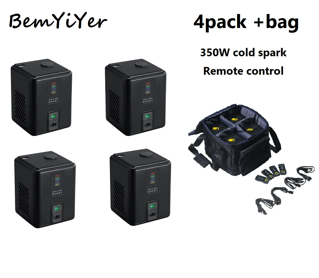 4pack Bemyiyer mini 350W cold spark machine bag DJ party wedding Remote control Spray 3m height hazer machine
4pack Bemyiyer mini 350W cold spark machine bag DJ party wedding Remote control Spray 3m height hazer machine