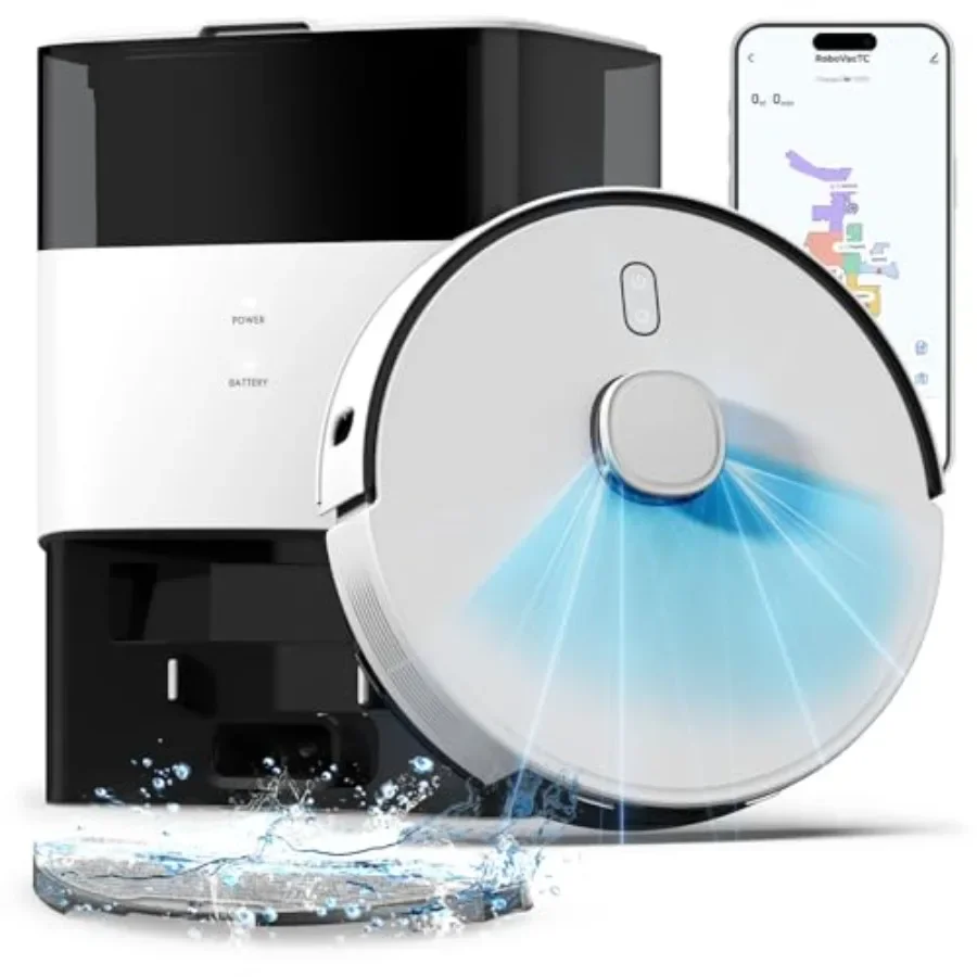 Robot vacuum mop combo for home use, ABS plastic, black, 12000Pa suction, self-emptying, pet hair removal, no-collision avoidan
Robot vacuum mop combo for home use, ABS plastic, black, 12000Pa suction, self-emptying, pet hair removal, no-collision avoidan