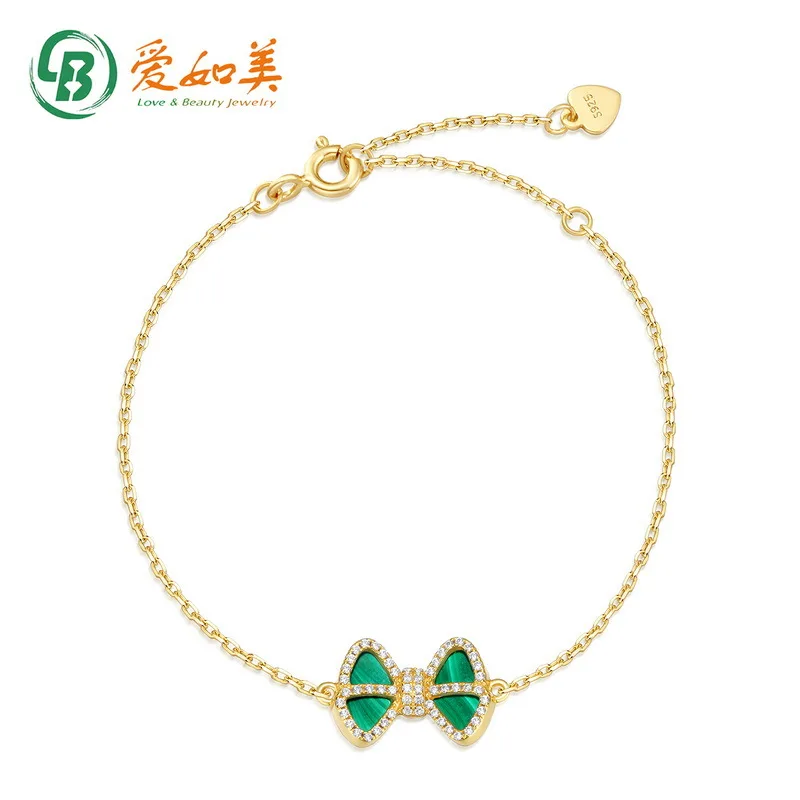 Original Design Geometric Bow Bracelet 18K Gold PT950 Platinum Silver Plated 7-Layer Gold Retro Peacock Stone Bracelet 
Original Design Geometric Bow Bracelet 18K Gold PT950 Platinum Silver Plated 7-Layer Gold Retro Peacock Stone Bracelet