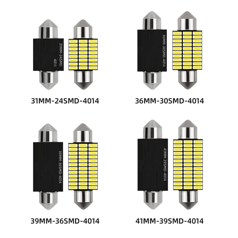 100PCS LED Bulbs Canbus Festoon 31mm/36mm/39mm/41mm 4014/24-39SMD 12V Auto Interior Reading Lamp License Plate Lights Dome Bulb
100PCS LED Bulbs Canbus Festoon 31mm/36mm/39mm/41mm 4014/24-39SMD 12V Auto Interior Reading Lamp License Plate Lights Dome Bulb